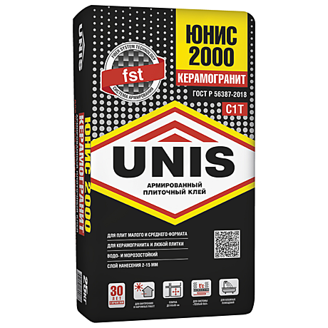 Клей плиточный Юнис 2000 25кг